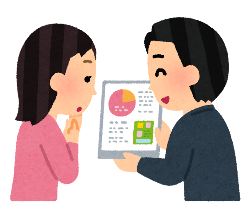 説明する営業マン